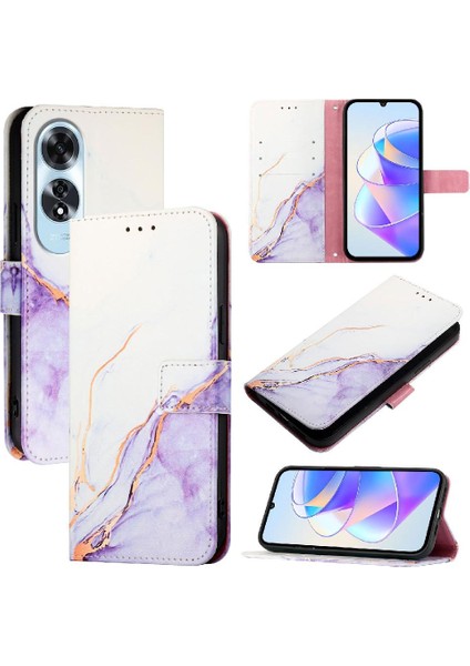 Oppo A60 4g Kickstand Cüzdan Mermer Desen Pu Deri Için Kılıf (Yurt Dışından)