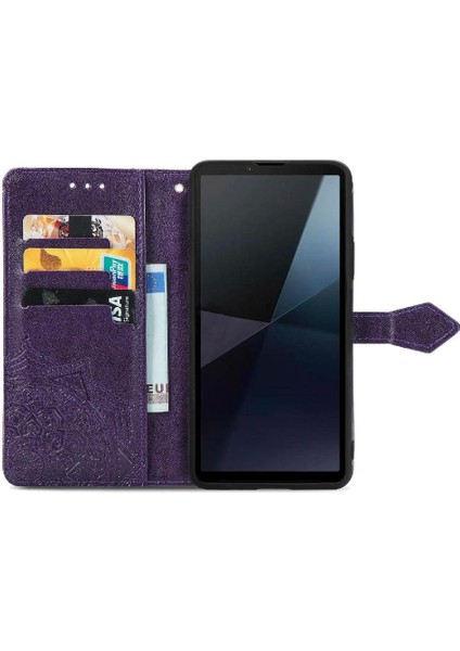 Sony Xperia 10 Vı Flip Kapak Için Flip Case Deri Kılıf Basit Iş (Yurt Dışından)