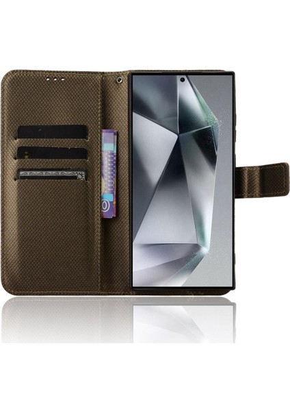 Samsung Galaxy S24 Ultra Kickstand Kapak Manyetik Cüzdan Kartı Için Kılıf (Yurt Dışından) modelleri