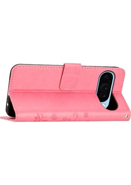 Google Pixel 9 Pu Deri Manyetik Kapatma Kickstand Kartı Için Filp Durumda (Yurt Dışından)