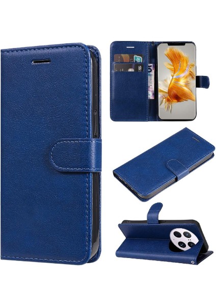 YH Mall Kart Yuvası Cüzdan ile Huawei Mate 50 Pro Klasik Düz Renk Için Flip Case (Yurt Dışından)