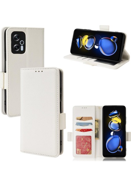 Xiaomi Poco X4 Gt 5g Manyetik Yan Toka Pu Deri Kart Yuvaları (Yurt Dışından)