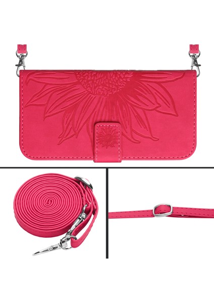 Samsung Galaxy A01 ile Uyumlu Kabartmalı Ayçiçeği Cüzdanlı Uzun Çıkarılabilir Askılı ve Manyetik Kart Tutuculu Telefon Kılıfı (Yurt Dışından) indirimleri