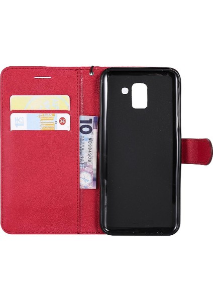 Kart Yuvası ile Samsung Galaxy J6 2018 Için Flip Case Yüksek Kalite Deri (Yurt Dışından)