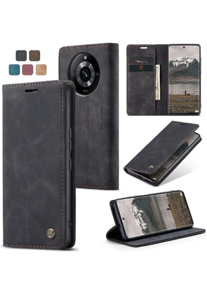 Realme 11 Pro 5g Için Flip Case Vintage Pu Deri Cüzdan Manyetik Kapatma (Yurt Dışından)