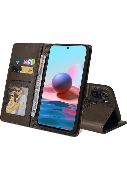 Xiaomi Redmi Not 10 Için Flip Case 4g Darbeye Kickstand Premium Üç (Yurt Dışından)