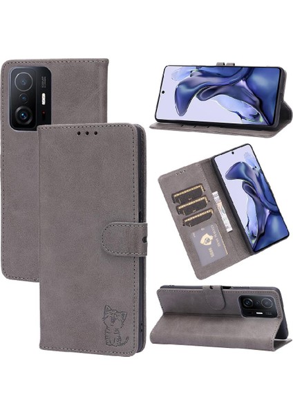 Cüzdan Kılıf Için Xiaomi 11T/11T Pro Kart Tutucu Tüm Yuvarlak Koruma (Yurt Dışından)