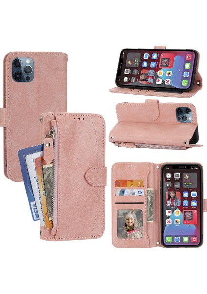 Iphone 12 Için Flip Case Pro Max Pu Deri Kickstand Anti Scratch Kart (Yurt Dışından)