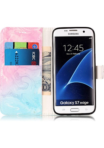 Samsung Galaxy S7 Kenar Tam Koruma Için Flip Case Mermer Desen Pu (Yurt Dışından) indirimleri