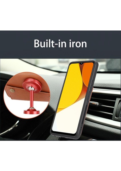 Vivo V25 5G/V25E Buit Için Cüzdan Kılıf Demir Kickstand Cüzdan Kılıf Kartı (Yurt Dışından) modelleri
