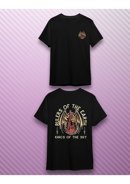 Kings Of The Sky Sırt Baskılı Tişört- %100 Pamuk - Unisex Tişört