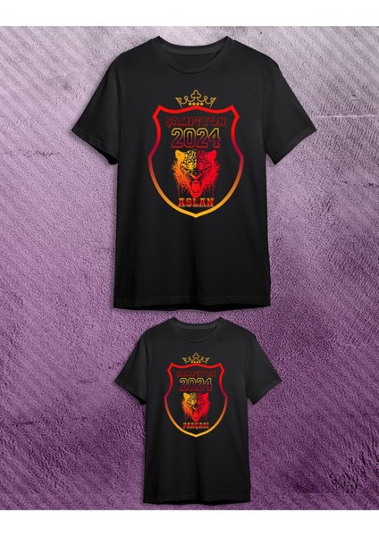 Şampiyon Aslan Tişörtü -Baba Oğul Kombin T-Shirt (Tek Adet Fiyatıdır. Kombin Yapmak Için Ekleyiniz)