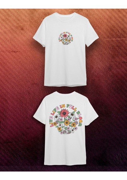 Sırt Baskılı Unisex Tişört/ %100 Pamuk Baskılı T Shirt