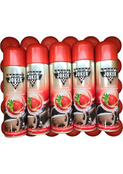 200ML Joker Çilek Kokulu Araba Içi Parlatıcılı Parfüm 5 Adet