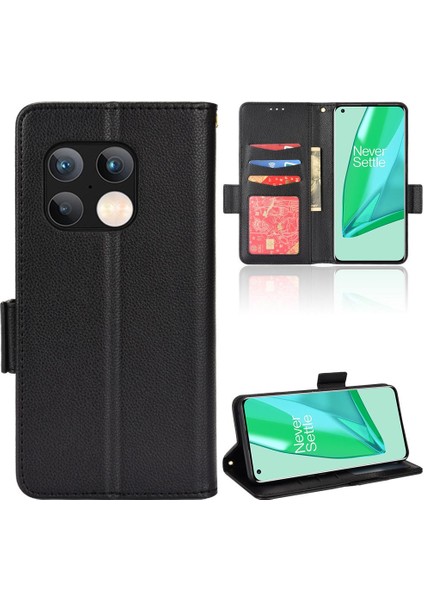 Oneplus 10 Için Kılıf Pro Pu Deri Yan Toka Manyetik Kart Yuvaları Tutucu (Yurt Dışından)