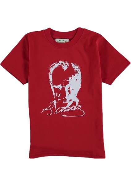 23 Nisan 29 Ekim 10 Kasım 19 Mayıs Gösteri Kostüm Atatürk Baskılı Kırmızı Çocuk T-Shirt/tişört