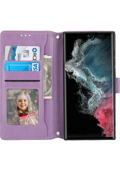 Samsung Galaxy S22 Için Flip Case Ultra 5g Kickstand Kart Tutucu Manyetik (Yurt Dışından)