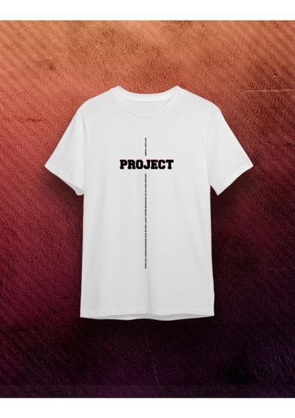 Project Baskılı Erkek Fit Pamuklu Şık T-Shirt-Shirt/tişört