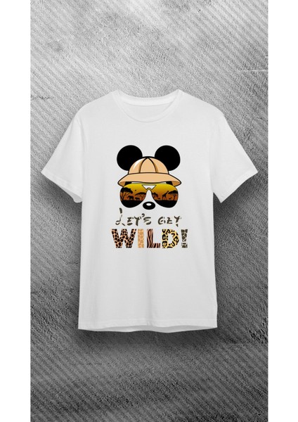 Beyaz Mickey %100 Pamuk Normal Kalıp Tshirt