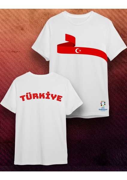 Türkiye Futbol Milli Takım Euro 2024 Tasarımlı T-Shirt -Milli Takım Tişört