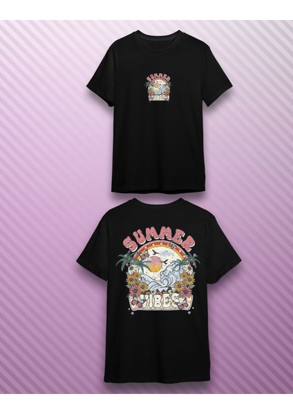 Sırt Baskılı Unisex Tişört/ %100 Pamuk Baskılı T Shirt