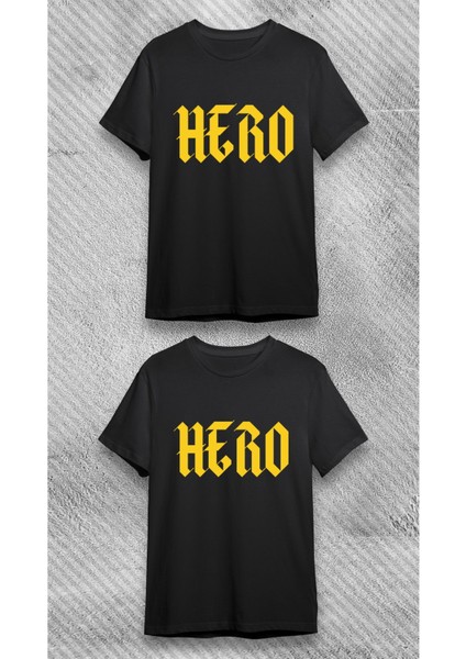 Unisex Bisiklet Yaka Baskılı Siyah T-Shirt fiyatları