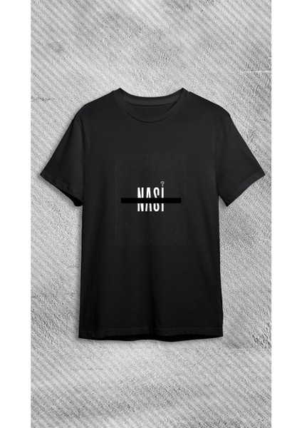 Bisiklet Yaka Riv Riv Yazı Baskılı Siyah T-Shirt