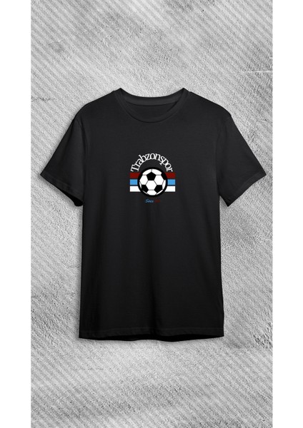 Baskılı Siyah Tişört Trabzonspor Taraftar Tasarımlı Unisex Kişiye Özel Tişört
