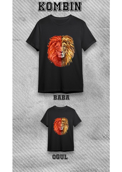 Yeleli Aslan Baskılı Tişört Unisex T-Shirt fiyatları