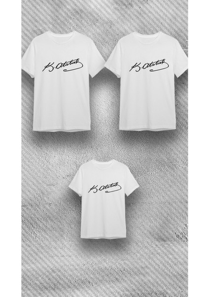 23 Ni?san 29 Ekim Kemal Atatürk Imza Baskılı Beyaz %100 Pamuk Süprem T-Shirt fiyatları