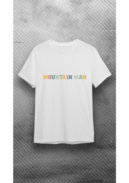 Unisex Bisiklet Yaka Kısa Kol Montainman Baskılı %100 Pamuklu T-Shirt