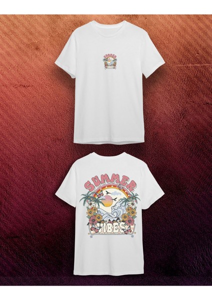 Sırt Baskılı Unisex Tişört/ %100 Pamuk Baskılı T Shirt