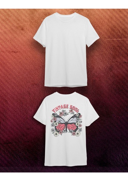 Vintage Sırt Baskılı Unisex TIŞÖRT/%100 Pamuk Dtf Baskılı T Shirt