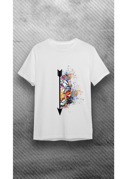 Bisiklet Yaka Aslan Kaplan Sevgili Kombin Baskılı Beyaz T-Shirt ( Adet Fiyatıdır ) modelleri