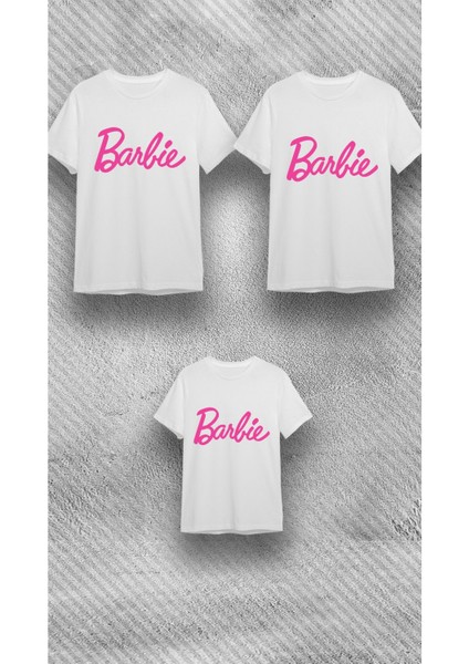 Unisex Bisiklet Yaka Kısa Kol Barbie Baskılı %100 Pamuklu T-Shirt