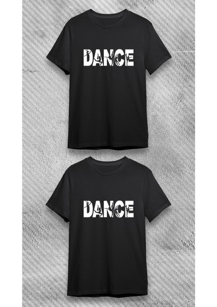 Unisex Bisiklet Yaka Kısa Kol Dance Yazı Baskılı %100 Pamuklu T-Shirt modelleri