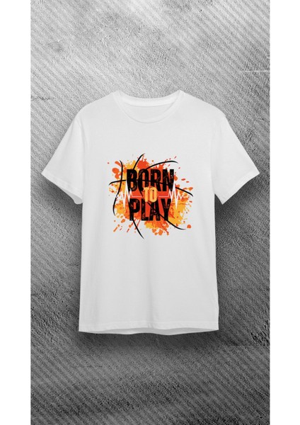 Beyaz %100 Pamuk Süprem Bisiklet Baskılı T-Shirt