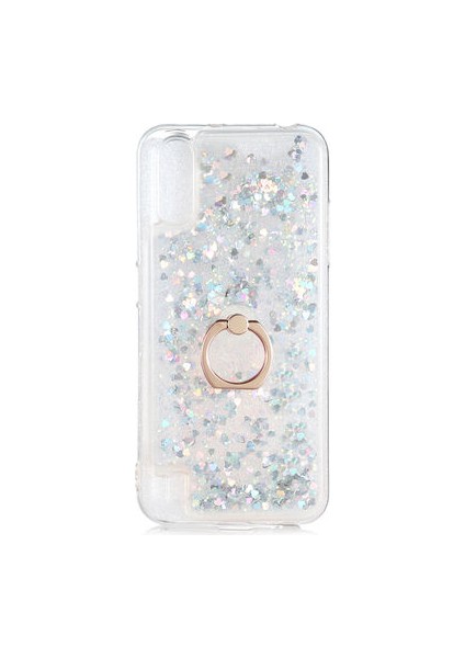 Samsung Galaxy A01 Kılıf Yüzüklü ve Sıvılı Şık Diana Premium Silikon Kapak