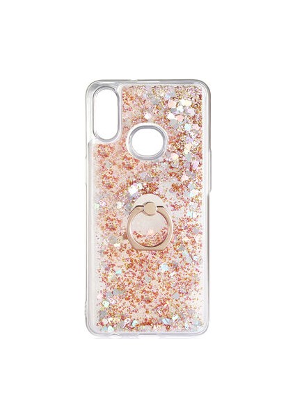 Samsung Galaxy A10S Kılıf Yüzüklü ve Sıvılı Şık Diana Premium Silikon Kapak