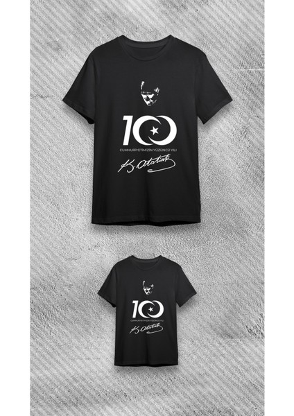 Cumhuriyetimizin 100. Yılına Özel Atatürk Imza Baskılı Siyah %100 Pamuk Süprem T-Shirt fiyatları