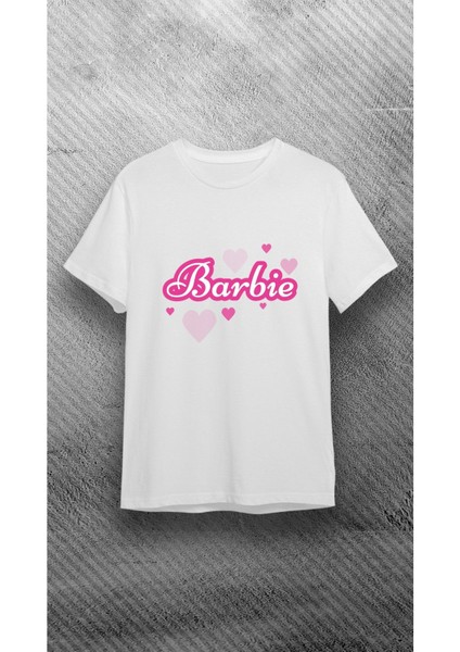 Bisiklet Yaka Barbie Baskılı Beyaz T-Shirt fiyatları