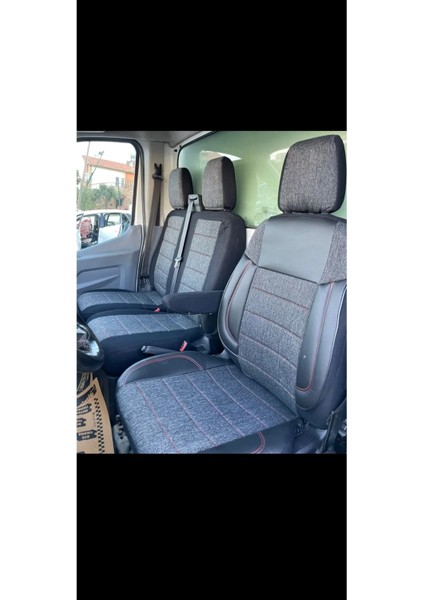 Ford Transit Fiat Ducato Transporter Daily Boxer Crafter Volt Jumper 2+1 Keten Kumaş Koltuk Kılıfı