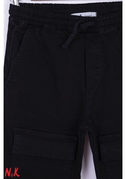 65319 Erkek Çocuk Siyah Kargo Pantolon