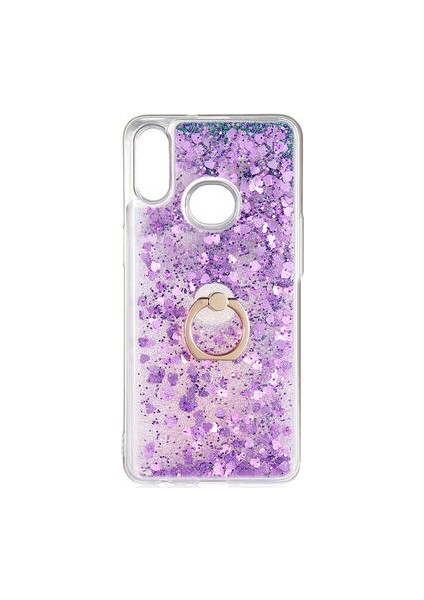 Samsung Galaxy A10S Kılıf Yüzüklü ve Sıvılı Şık Diana Premium Silikon Kapak