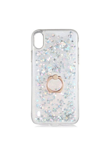 Samsung Galaxy A10 Kılıf Yüzüklü ve Sıvılı Şık Diana Premium Silikon Kapak