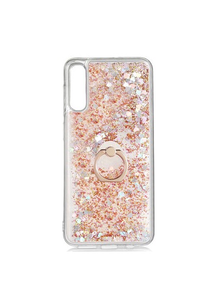 Samsung Galaxy A50 Kılıf Yüzüklü ve Sıvılı Şık Diana Premium Silikon Kapak