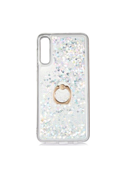 Samsung Galaxy A50 Kılıf Yüzüklü ve Sıvılı Şık Diana Premium Silikon Kapak