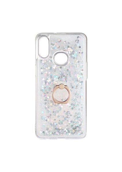 Samsung Galaxy A10S Kılıf Yüzüklü ve Sıvılı Şık Diana Premium Silikon Kapak