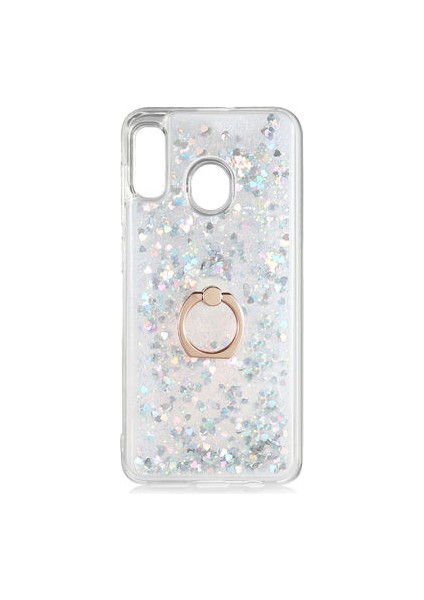 Samsung Galaxy A20 Kılıf Yüzüklü ve Sıvılı Şık Diana Premium Silikon Kapak