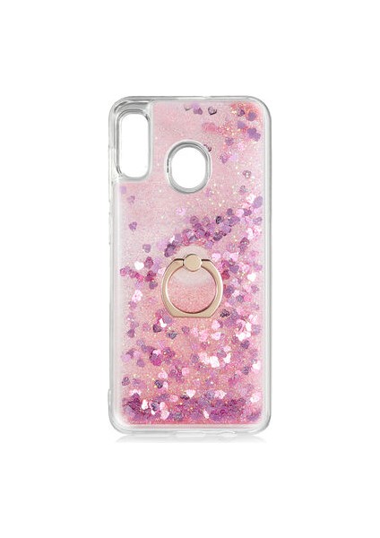 Samsung Galaxy A30 Kılıf Yüzüklü ve Sıvılı Şık Diana Premium Silikon Kapak